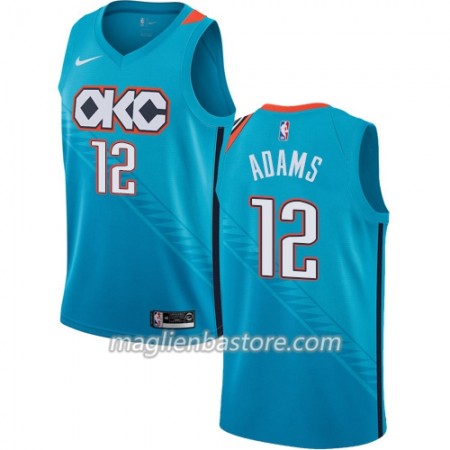 Maglia NBA Oklahoma City Thunder Steven Adams 12 2018-19 Nike City Edition Blu Swingman - Uomo